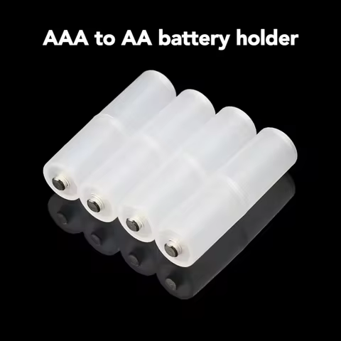 4/8PCS AAA to AA Size Cell Battery Converter Adaptor Holder Case Switcher Portable Translucent Batte