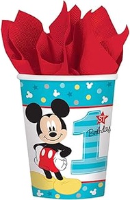 Amscan 581833 Disney Mickey's "Fun to be One" Cups, 9 oz., Birthday, 8pcs