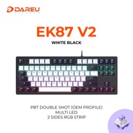 Bàn phím cơ Gaming DAREU EK87 v2 GRAYxBLACK (2 sides RGB strip Multi-Led PBT Double Shot OEM profile