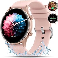 Smart Watch, Blood Pressure Watches for Women, Fitness Tracker Heart Rate Monitor Blood Oxygen Tracking, Waterproof Women Smartwatch iPhone Android Reloj Inteligente para Mujer, 1.4'' Round Pink