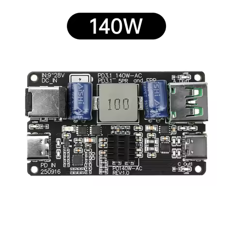 PD 140W Fast Charging Module High-power DC Buck Dual Port Charging Module Type C USB Step-Down Conve