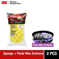 3M™ Paste Wax Extreme น้ำยาเคลือบรถ คานูบา ขนาด 200 กรัม + ฟองน้ำล้างรถ