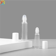5ml/10ml Essential Oil Roller Bottles Empty Refillable Cosmetic Glass Travel Bottles with Roll on Ball Plastic Lid