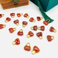 Red Agate Handbag Pendant 18K Hard Gold Handle Inlaid Red Agate Simple Fashion Clavicle Necklace Pen