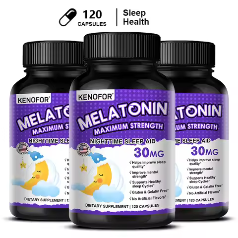 Melatonin Capsules 30mg - Promote Falling Asleep Quickly, Calm The Mind, Natural Sleep Aid Supplemen