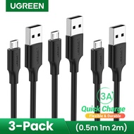 UGREEN Micro USB Cord 3-Pack(0.5m, 1m, 2m) Micro-USB to USB 2.0 A Male Cable