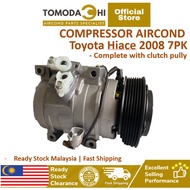 TOMODACHI Car Aircond Parts Compressor Aircon Toyota Hiace 2008 7PK Complete With Clutch Pully Set Kompressor HiAce 2008