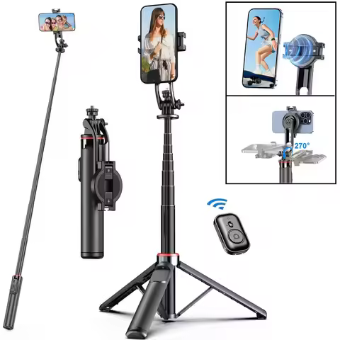 51" Magnetic Selfie Stick Tripod for iPhone Phone Camera Magsafe Tripod Selfie Stick with Bluetooth 