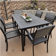 戶外塑木桌椅 防雨防曬防腐木室外專用餐桌椅