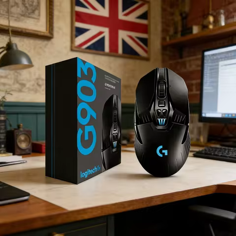 Logitech G903 HERO LIGHTSPEED Wireless Gaming Mouse 25600 DPI RGB Customizable Lighting 180-Hour Rec