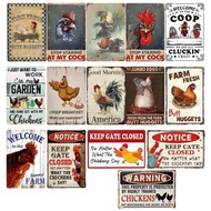 1pc, Vintage Metal Sign Chicken Stop Staring At My Cock Farmhouse Sign Chicken Coop Decor for Home, 