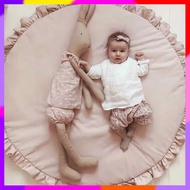 【Hot Sale】 ┹ ㈊ の K57 baby play mats round floor soft cotton baby bedding blanket lace crawling mat game pad toys for children room nursery decor