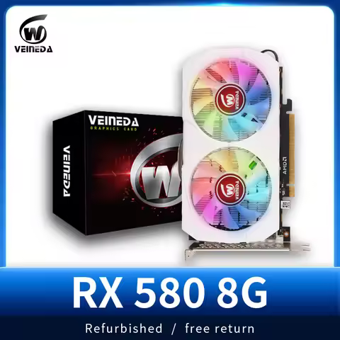 Veineda RX 580 8GB Graphics Card Placa De Video PC Gaming GDDR5 256Bit PCI-E 3.0 ×16 Radeon GPU Comp