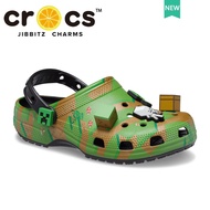 crocs แท้ เด็ก CLASSIC MINECRAFT ELEVATED CLOG รองเท้าแตะกันลื่น#208473