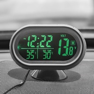 OBD Club รถเก๋งแบบพกพา2 In 1นาฬิกาหน้าจออุณหภูมินาฬิกา LCD ดิจิตอลโวลต์มิเตอร์ยานยนต์เกจวัดอุณหภูมิคู่โวลต์มิเตอร์นาฬิกาหน้าจออิเล็กทรอนิกส์ไฟส่องจากด้านหลัง