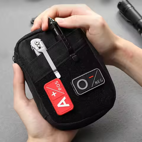 Credit Card Wallet EDC Tool Multifunctional Black Camping Gear Multi Tool Storage Bag 7 Pockets Sund