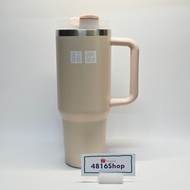UNIQLO Stainless Steel Thermos Cup With Straw Beige Size 40 oz.(1.18L)