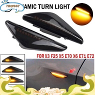 2Pcs Smoked Car Dynamic LED Side Marker Light Turn Signal Light For-BMW X3 F25 X5 E70 X6 E71 E72 2008-2014 neweer