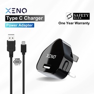 XENO Type-C USB Charger | UK Plug 3-Pin Power Adapter | Multipurpose Safe Charger