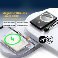 10000mAh CCC Magnetic Power Bank with PD Fast Charging and Built-in Cable