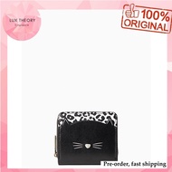 Pre-order: Kate Spade Meow Cat Small Zip Around Wallet in Black