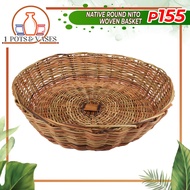 1Pots&Vases Native Round Woven Basket made of Nito, Rattan & Mixed Nito/Rattan