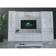 Modern Contemporary Feature 6ft TV Cabinet Console with Hanging Cabinet &amp; door multi cabinet