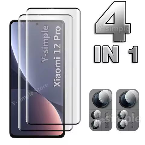 4in1 3D Glass For Xiaomi 12 Pro 12X 12S Screen Protector Film Curved Tempered Glass For Xiaomi 12S U