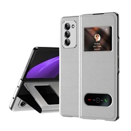 Samsung Galaxy Z Fold2 5G Case Luxury Nappa Leather Window-Design Surface Cover for Samsung Galaxy Z