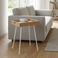 Furniture Direct GRAZIA Side Table With Portable Tray-Oak