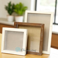 Wooden picture frame with deep glass, vintage decor picture frame, Handmade 3D photo frame, dried fl