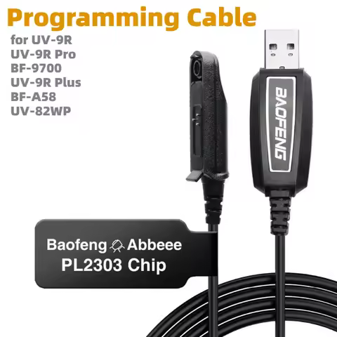 Baofeng Walkie Talkie USB Programming Cable Cord Cd for UV-9R Pro BF-9700 UV-9R Plus BF-A58 UV-5S GT