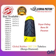 Corva Motor Tayar Motosikal Tubeless Global Rubber GRT 238 90/80-14, 100/80-14, 90/80-17 Diamond Tay