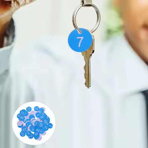 100Pcs Plastic Number Tags Tough Round Hole Id Number Labels 1-100 for Lockers Coat Room Restaurant