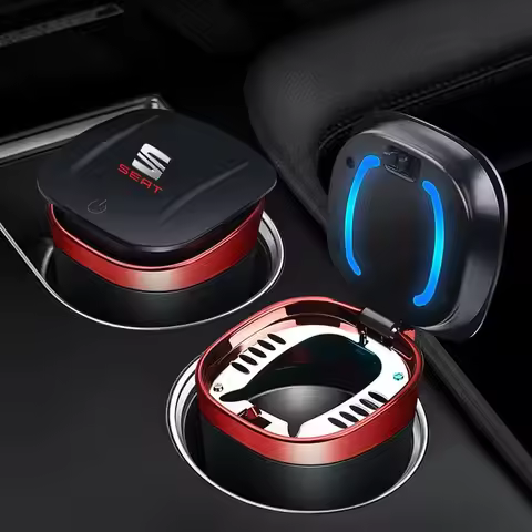 Car Ashtray Multi-functional LED Light Convenient Cigar Ashtray For Seat Leon 5f Ibiza 6l 6j Leon 1p