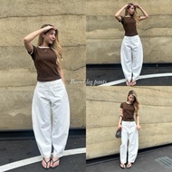 Dayy Barrel pants Curved Legs Semi-Jeans Fabric Flare Jeans Wide Leg Jeans