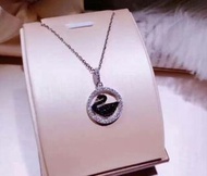 Swarovski 施華洛世奇925純銀圓環黑天鵝項鍊