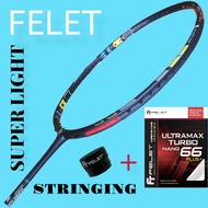 [ Siap Pasang Tali 4-Knot ]Felet F-Force Super Light (1Pcs) Badminton Racket
