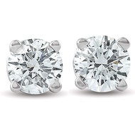 Certified 1/2Ct Natural Diamond Studs Round Brilliant Cut Women's Earrings in 14K Gold Setting