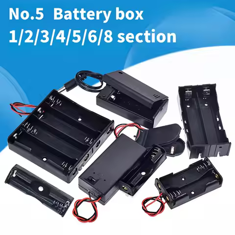 NO.5# Battery Box 1/2/3/4 5 6 8 Slot AA Battery Case 1.5V/3V/4.5V/6V AA Battery Holder AA Battery St