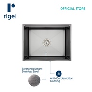 RIGEL Kitchen Bundle - Scratch Resistance Kitchen sink R-SNK554521SB-LINEN with Kitchen Pull-out Faucet Mixer