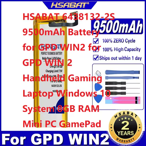 HSABAT 6438132-2S 9500mAh Battery for GPD WIN2 for GPD WIN 2 Handheld Gaming Laptop Windows 10 Syste