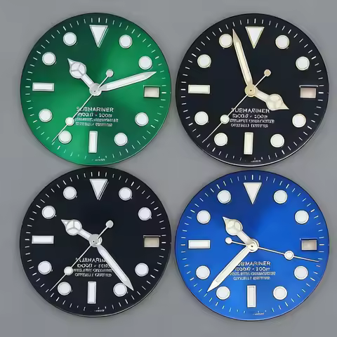 Hilegu Parts M126610ln Dial NH35 R Dial Tripods 28.5mm Watch Faces with BWG9 Ice Blue Luminous