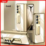 Plating Clear Magnetic Case For Samsung Galaxy Z Fold 5 Z Fold5 Z FOLD5 5G Kickstand Full Screen Pro