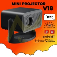 Mini Portable Projector V18 Full HD 1080P Bright Screen HDMI Audio Support Mirror Screening IOS Andr