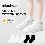 mixshop Student Socks, Children Cotton socks, White Socks, Black Socks, Kids socks, Bone-free socks