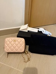 Chanel 粉紅色金球vanity case