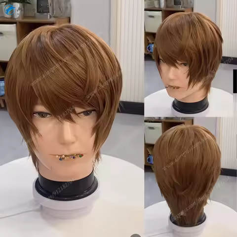 Anime Yagami Light Cosplay Wig 30cm Short Dark Brown Wigs Heat Resistant Synthetic Hair Halloween Fr