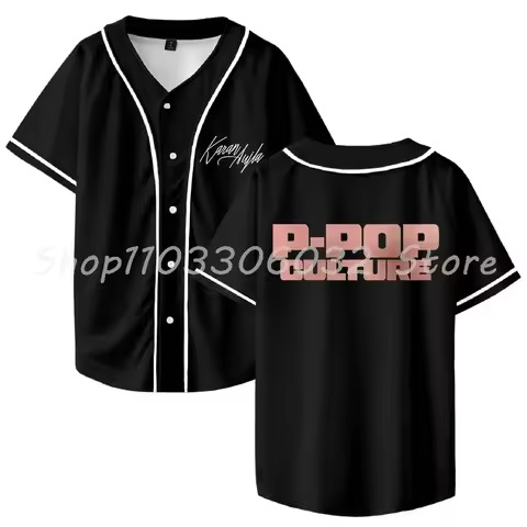Karan Aujla P-Pop Culture Merch Baseball Jersey Shirt V-Neck Women Men Short Sleeve Streetwear Cloth