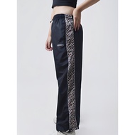 Y2k Leopard Baggy Pants with Vintage Camouflage Side Line Motif